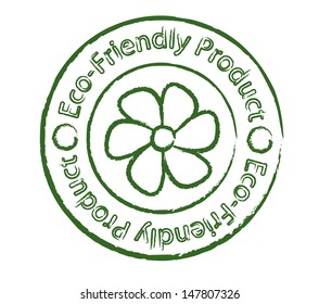Eco-friendly product stamp with flower