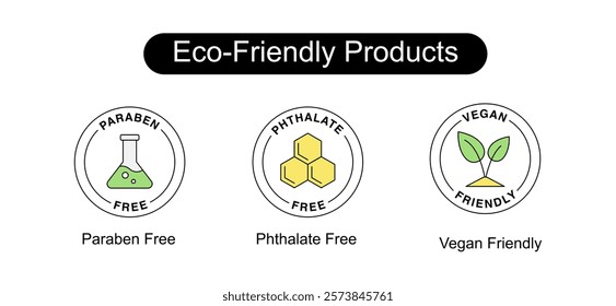 Eco-Friendly Products. Icons included: Paraben Free, Phthalate Free, Vegan Friendly.