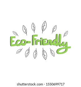 Eco-friendly quote with floral elements. Cute hand drawn lettering. Line art isolated on white background. Vector concept

