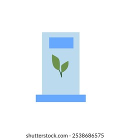 Eco-friendly recyclable paper packaging with leaf design on light background.