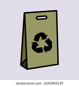 Eco-Friendly Recyclable Shopping Bag Icon