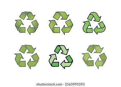 Eco-Friendly Recycle Symbol with Green Arrows Vector Design for Sustainability, Green Recycling Symbol, green arrows, eco-friendly, environmental graphic, recycling icon, circular economy