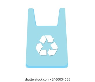 ecofriendly recycling bag with trash recycling logo vector stock illustration	
