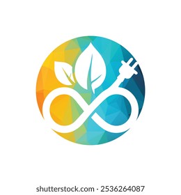 Conceito ecológico de energia renovável com símbolo infinito