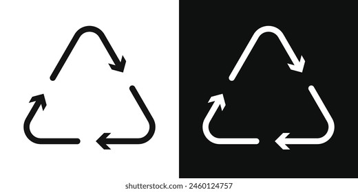 Eco-Friendly Reuse Icon Set. Recycling arrows and sustainable materials vector symbol.