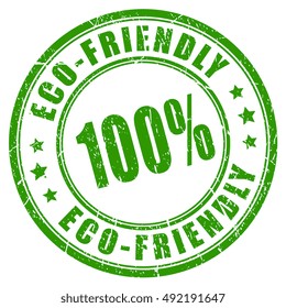 Eco-friendly rubber stamp vector illustration isolated on white background