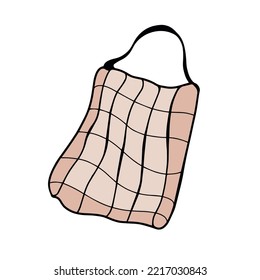 Eco-friendly shopping bag. A string bag. Reusable. Lifestyle, protection of the planet. Vector flat illustration on an isolated background for presentations, posters, education