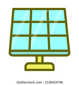 estilo plano de icono de panel solar ecológico
