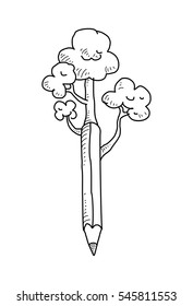 eco-friendly stationery doodle art