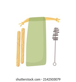 Eco-friendly storage bag. Vector illustration.