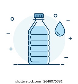 Eco-friendly, sustainable, zero waste, recycling bottle flat vector icon illustrator.