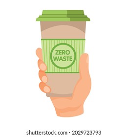 Eco-friendly tableware. Disposable cardboard cups. Eco-friendly paper cup. Cups made of recycled plastic. Reusable coffee mug.