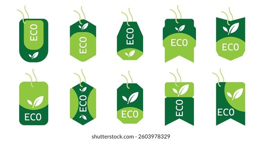 Eco-Friendly Tag Design Set Illustrations