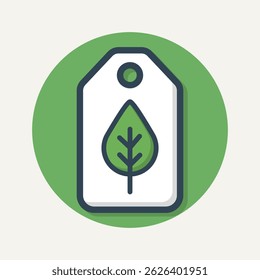 Ecofriendly tag shows sustainability and nature flat design Illustration