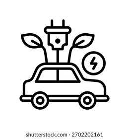 Ilustración vectorial ecológica de la línea del icono del Transporte