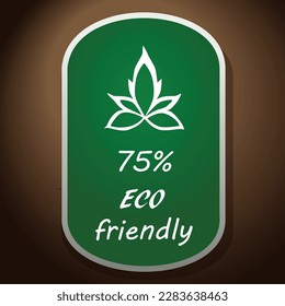 Eco-friendly vector icon on a green background, sticker design of a healthy natural product.