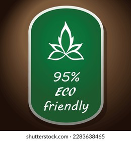 Eco-friendly vector icon on a green background, sticker design of a healthy natural product.