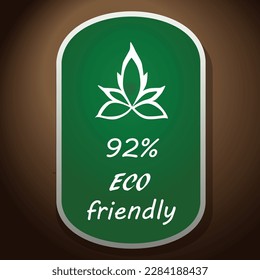 Eco-friendly vector icon on a green background, sticker design of a healthy natural product.