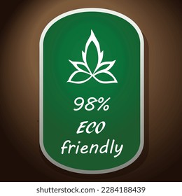 Eco-friendly vector icon on a green background, sticker design of a healthy natural product.