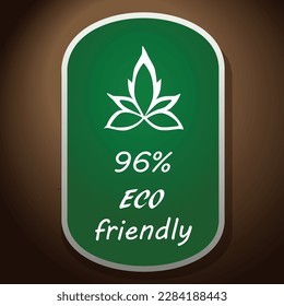 Eco-friendly vector icon on a green background, sticker design of a healthy natural product.