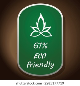 Eco-friendly vector icon on a green background, sticker design of a healthy natural product.