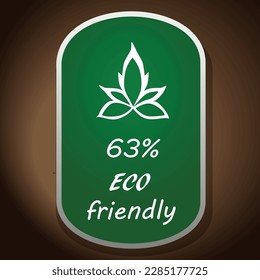 Eco-friendly vector icon on a green background, sticker design of a healthy natural product.