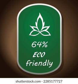 Eco-friendly vector icon on a green background, sticker design of a healthy natural product.