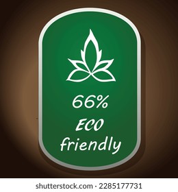 Icono de vector ecológico sobre fondo verde, diseño de pegatinas de un producto natural saludable.