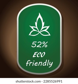 Icono de vector ecológico sobre fondo verde, diseño de pegatinas de un producto natural saludable.