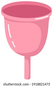 Öko-freundliche, waschbare Menstruationstasse. Keine Abfallversorgung für die persönliche Hygiene. Nachhaltiger Lebensstil. Plastikfreies Konzept. Intime weibliche Hygiene, rosafarbene Silikon-Menstruationstasse, Medizin-Thema