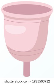 Copa menstrual ecológica y lavable. Cero residuos de higiene personal. Estilo de vida sostenible. Concepto libre de plástico. Higiene íntima femenina, taza de menstruación de silicona rosa, tema de medicina