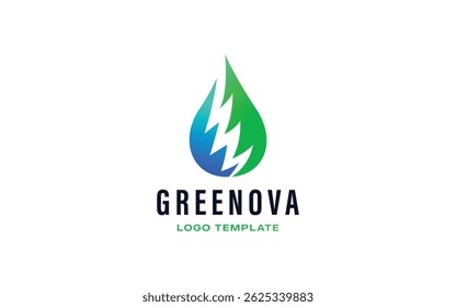 Eco-Friendly Water Drop Logo with Green Abstract Design
