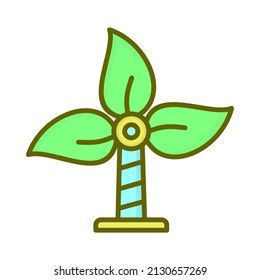 eco-friendly windmill icon flat style