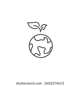 Eco-friendly world with leaf icon for environmental awareness.