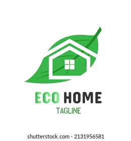 Ecohome logo. Simple design of a green residential area logo