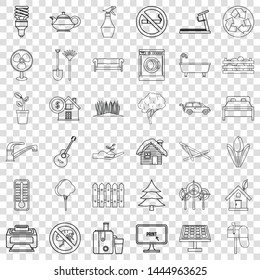 Ecohouse icons set. Outline style of 36 ecohouse vector icons for web for any design