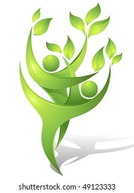 Eco-icon with green dancers