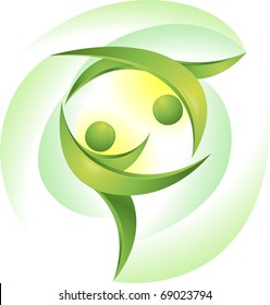 Eco-icon with green dancers