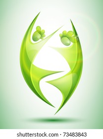 Eco-icon with green dancers