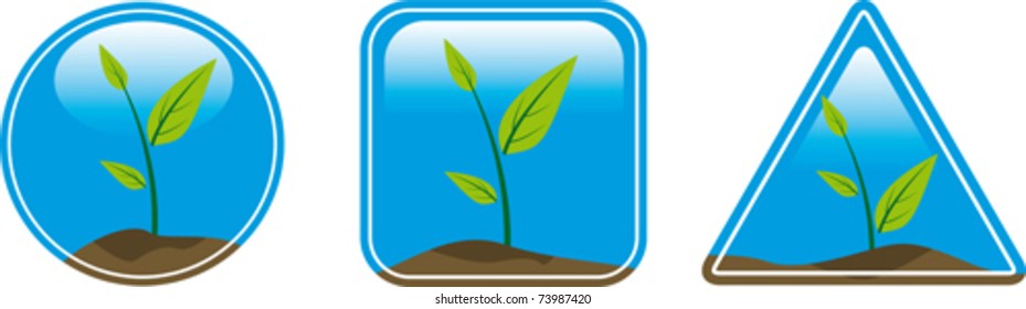 eco-label with green shoots