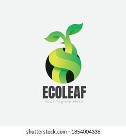 Diseño del logo de Ecoleaf. Ilustración del vector