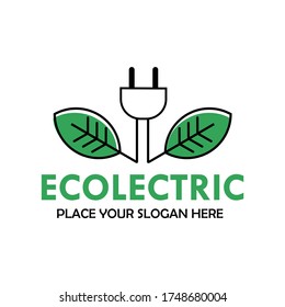 Ecolectric logo design template illustration
