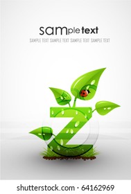 Eco-letters concept. Letters-plants. Vector illustration