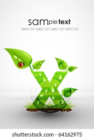 Eco-letters concept. Letters-plants. Vector illustration