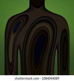 ecolife concept, man body from soil, eco friendly invironment life, vector