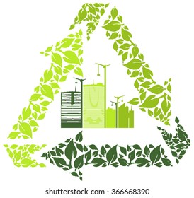 Ecolog. Urban Landscape.Green icons