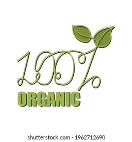 Ecologian element. 100% organic icon. Logotype concept. Minimal style. Perfect for cards, party invitations, posters, stickers, clothing.