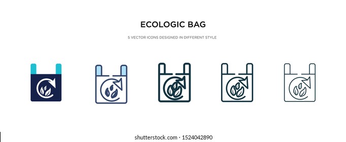 ecologic bag icon in different style vector illustration. two colored and black ecologic bag vector icons designed in filled, outline, line and stroke style can be used for web, mobile, ui