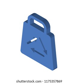 Ecologic Bag isometric left top view 3D icon