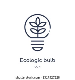 ecologic bulb icon from technology outline collection. Thin line ecologic bulb icon isolated on white background.
